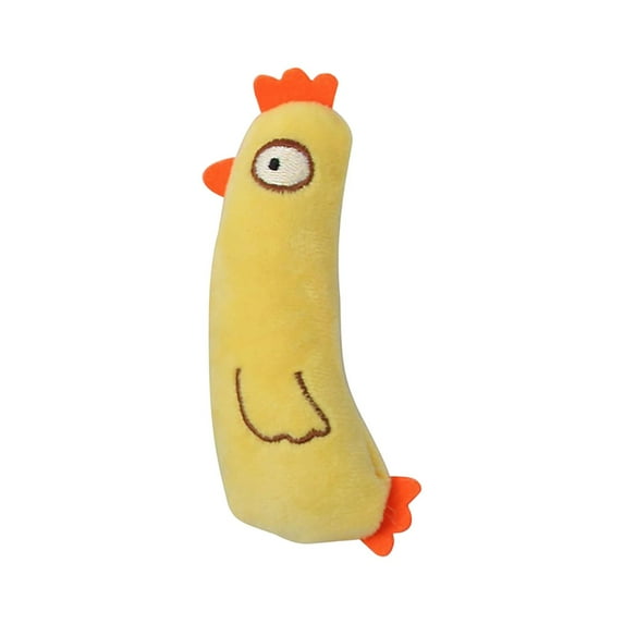 YaoZQ Funny Chicken Cat Chew Toy, Soft Animal Doll with Built-in Catnip, Anxiety Relief Boredom Buster, 4.3 in, Yellow