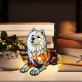 thumbnail image 1 of YaoZQ Lying Samoyed Night Light Resin Animal Figurine Bedside Table Lamp Aesthetic Room Decor for Dog Lovers 17cm, 1 of 6