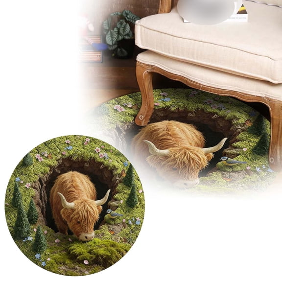 YaoZQ Modern 3D Vortex Pet Rug, 31.5 in Abstract Black White Optical Difference Carpet, Non- Visual Effect Area Rug for Bedroom Decor