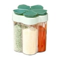 thumbnail image 1 of YaoZQ Multi Compartment Seasoning Jar, Airtight Spice Container for Sugar Salt, Kitchen Gadgets Organization and Storage, Green, 1 of 4