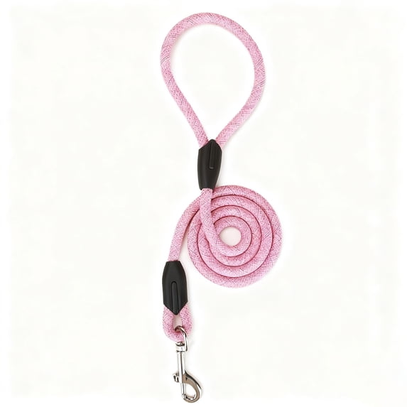 YaoZQ Pink Dog Leash for Small Dogs, 4ft Reflective Nylon Rope Puppy Lead with Soft Padded Handle, Lightweight Training Leash, 47 in