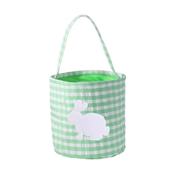 YaoZQ Rabbit Checkered Handheld Easter Egg Storage - Kid-Friendly Design for Easter Celebrations