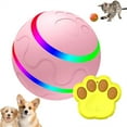 thumbnail image 1 of YaoZQ Remote Control Interactive Dog Ball, Smart Automatic Rolling & Bouncing Toy with LED Lights, 3.15 in, Pink, 1 of 9