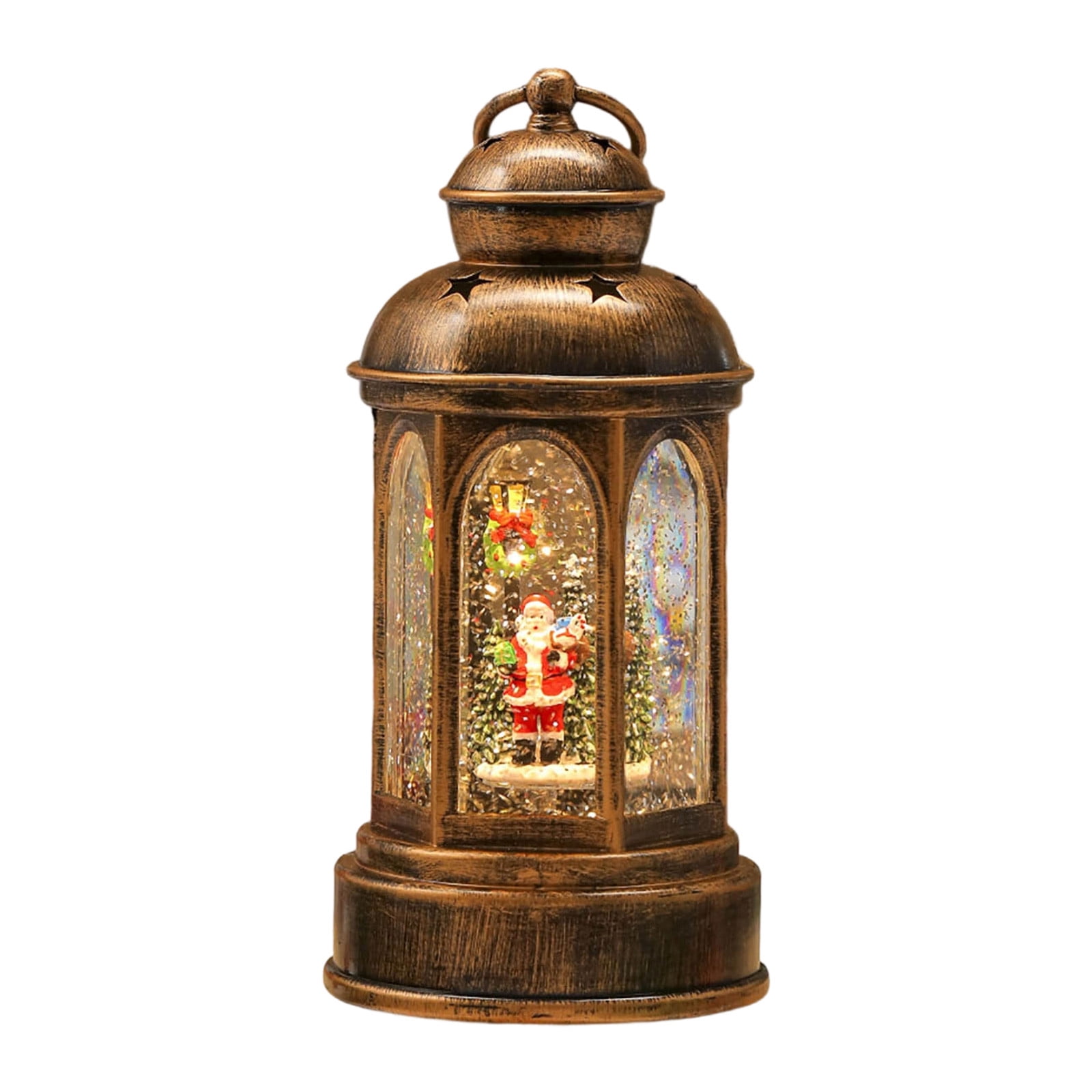 YaoZQ Rotating Musical Christmas Snow Globe Lantern. An Animated ...