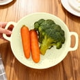 thumbnail image 1 of YaoZQ Small Colander Food Strainer 7.6 inch Mini Drainer Basket with Double Handles for Kitchen Fruit Vegetable Pasta White, 1 of 4
