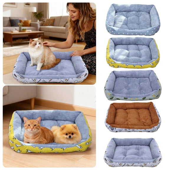 YaoZQ Small Pet Crate Mat, 17.7 x 11.8 in Soft Plush Dog Kennel Liner for Puppies, Washable Anti- Bedding Pad for Wire Cages Warm