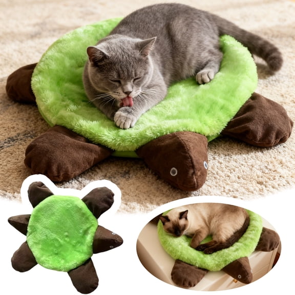 YaoZQ Small Turtle Pet Mat, 11.8 in Soft Plush Cage Liner Bedding for Hamsters and Guinea Pigs, Kawaii Gift for Kids Green