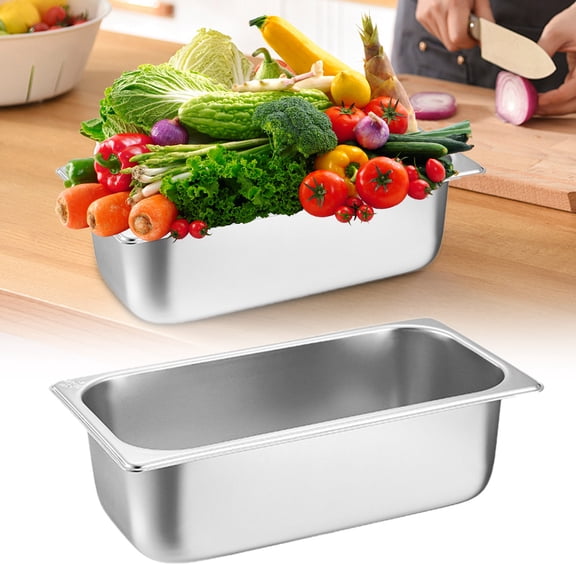 YaoZQ Stainless Steel Food Prep Pan, Large Rectangular Baking Sheet, Commercial Grade Meat Marinating Tray for Kitchen, 12.8 inch