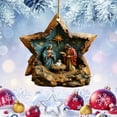 thumbnail image 1 of YaoZQ Star Shaped Nativity Scene Ornament, Jesus Birth Christmas Pendant, Religious Acrylic Hanging Decoration Gift, 3.54x3.15 inch, 1 of 9