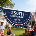 thumbnail image 1 of YaoZQ USA 250th Anniversary Flag 1776-2026 Semiquincentennial Bunting, Patriotic Fan Banner for Porch Garden Yard Outdoor Decor, Polyester 1.5x3 Ft Blue, 1 of 4