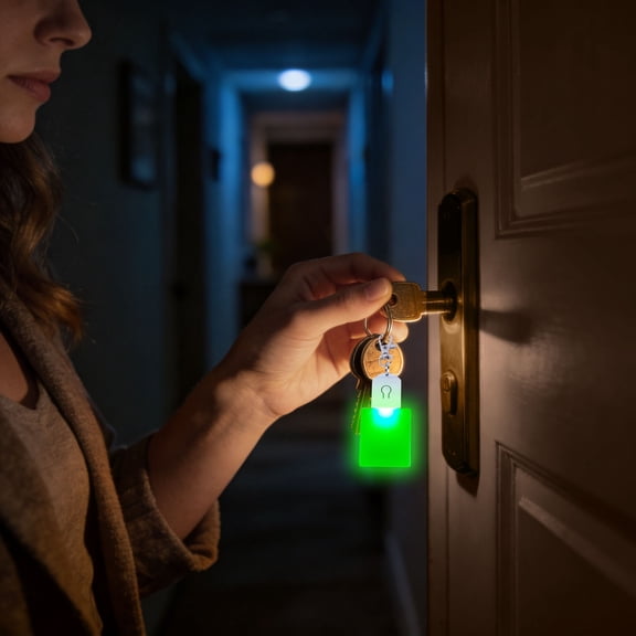 YaoZQ USB Purse Light, Travel Accessory Series, Modern Rectangle Style, Rechargeable Acrylic LED Keychain Lamp, 2 in