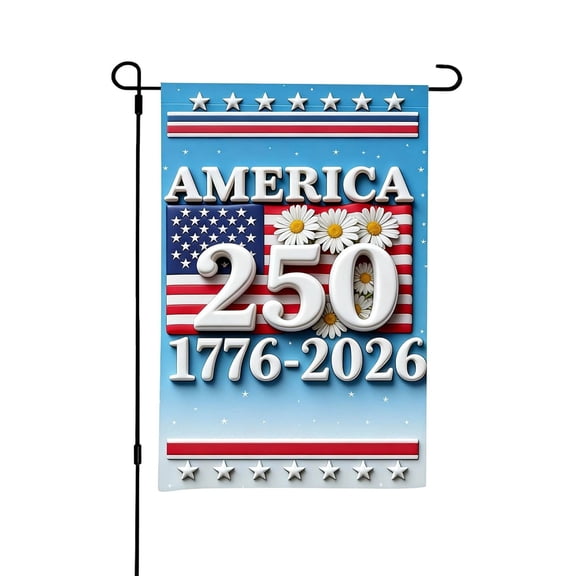 YaoZQ United States 250th Anniversary Garden 12 X 18 Inches Featuring The Statue Of Liberty 1776-2026 United States - Reversible