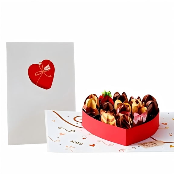 YaoZQ Valentines Day Card, 3D Dog Pop Up Valentine Card, 8.3 in Heart Puppy Greeting Note with Envelope, Romantic Animal Lover Gift for Wife Girlfriend Anniversary, Valentines Day Cards for Kids