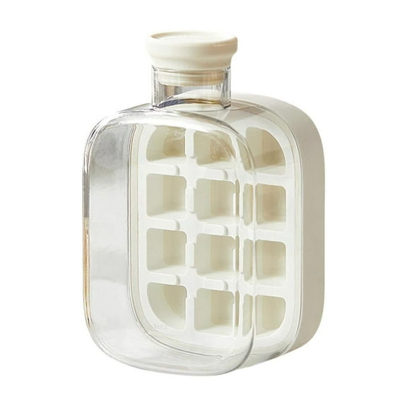 YaoZQ White Small Vertical Ice Cube Tray 500ml No Touch Ice Maker Bottle 18 Grids Freezer Storage Container for Iced Coffee 6.4x4x3 inch
