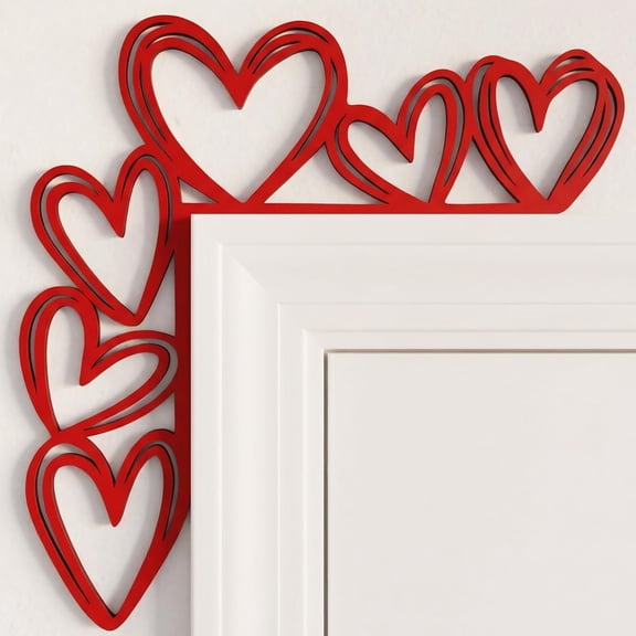 Yaocom Large Valentines Metal Door Topper x Red Heart Door Frame Decoration Love Romantic Metal Sign for Wedding Mothers Day Home Office Kitchen Cabinet Corner Shelf Window Wall Ornaments C113