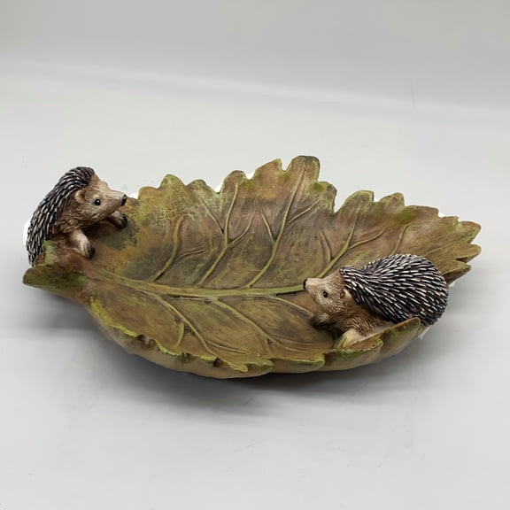 The Yaoemei 10.23-inch Hedgehog Leaf Tray, A Decorative Hedgehog Leaf-shaped Tray, Home decor,Bird Feeders, Snack and Fruit Trays, Key Tray, Gift for Christmas, New Year. Birthday Gifts