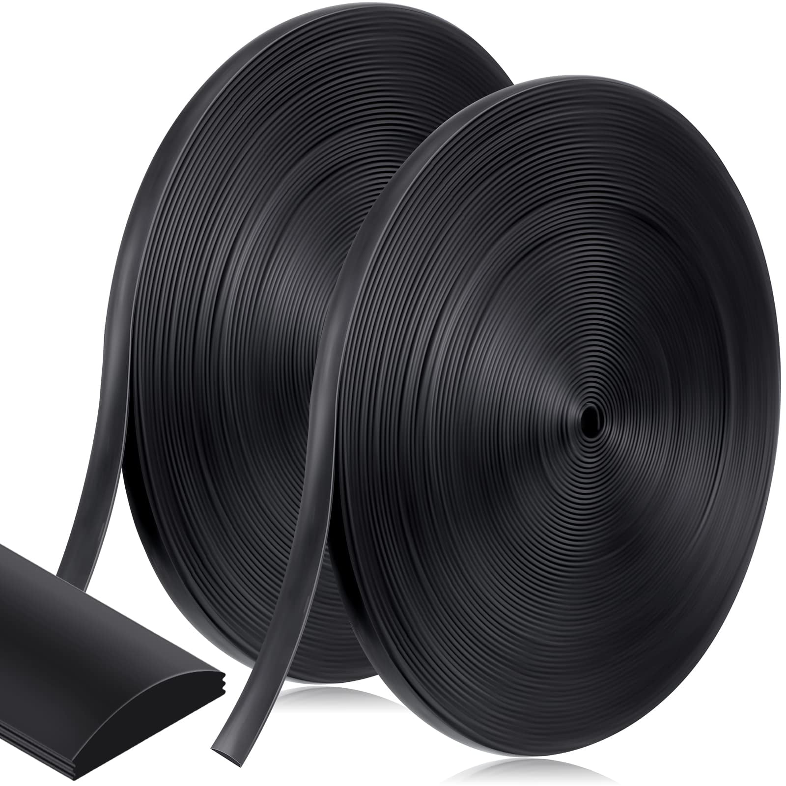 Yaomiao 0.29'' Width Flat Spline Black Vinyl Spline Flat Bottom and Curved Top Edge Window