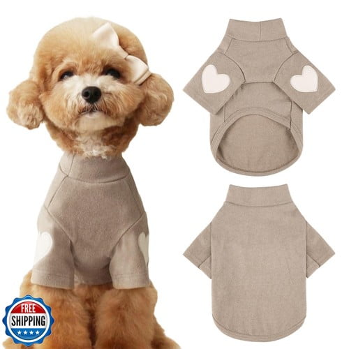Yaopelky Dog Sweatshirt for Small Medium Dogs Warm Pet T Shirt Dog Clothes wi