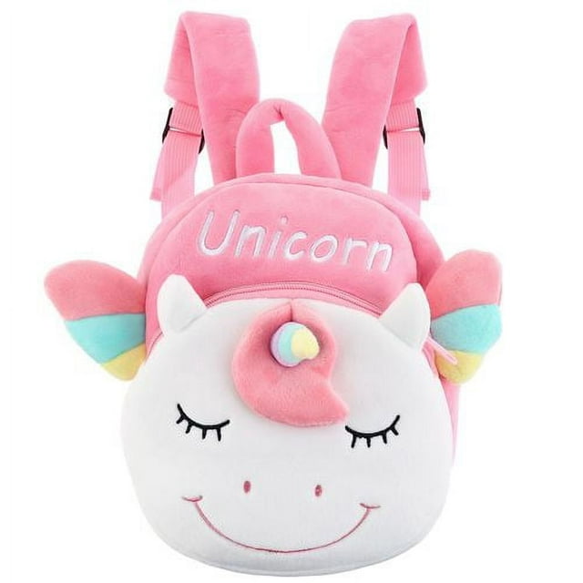 Yaoping 1 PCS Toddler Plush Unicorn Backpack, Boys and Girls Cute Plush Animal Small Daycare Backpack for Little Kids