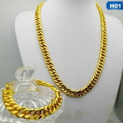 Yaoping 18K Gold Plated 12Mm 60Cm Width Menand#39;S Hip Hop Chain Necklace Cuban Link Chain