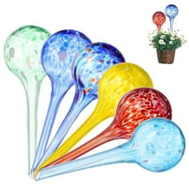 Yaoping 6Pcs Automatic Glass Watering Globes, 2.35 inches Diameter Colorful Plant Watering Bulb, Decorative Watering Device for Garden Patio Plant
