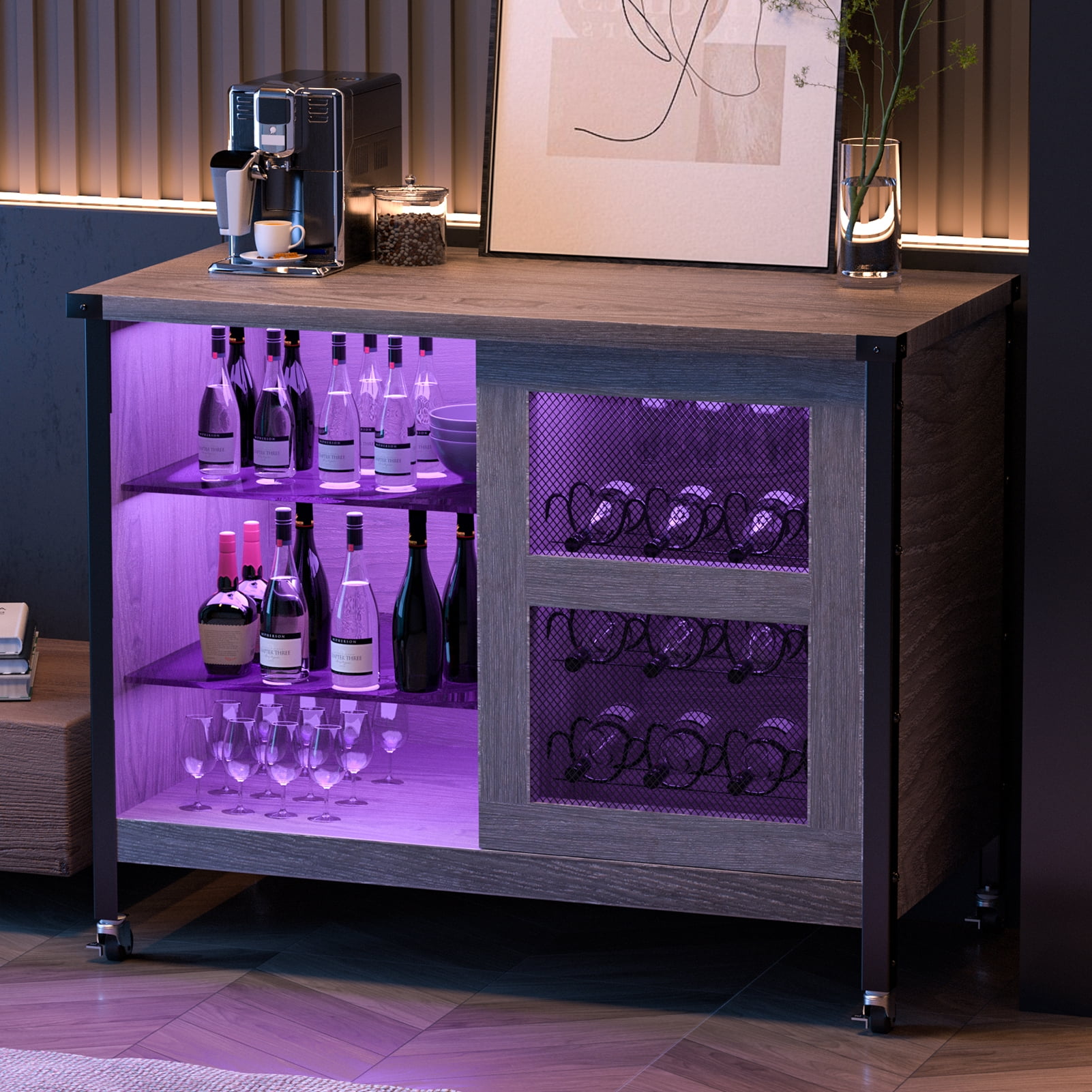 Yaoping Bar with LED Light for Home, Liquor with