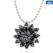 Yaoping Black Dahlia Necklace Vintage Flower Pendant Pins For Women Banquet Crystal Necklaces Jewelry Sweater Chain Necklace