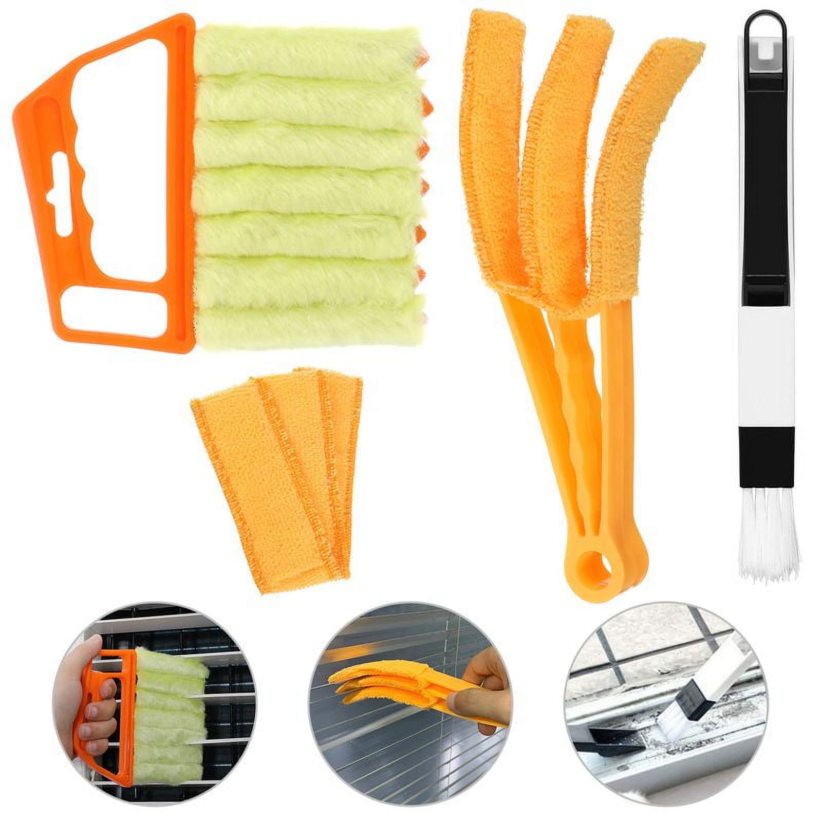 Jelly Comb Window Blind Cleaner Duster Brush with 5 Microfiber Sleeves -  Blind Cleaner Tools for Air Conditioner Window Blinds Jalousie Shutter Dust