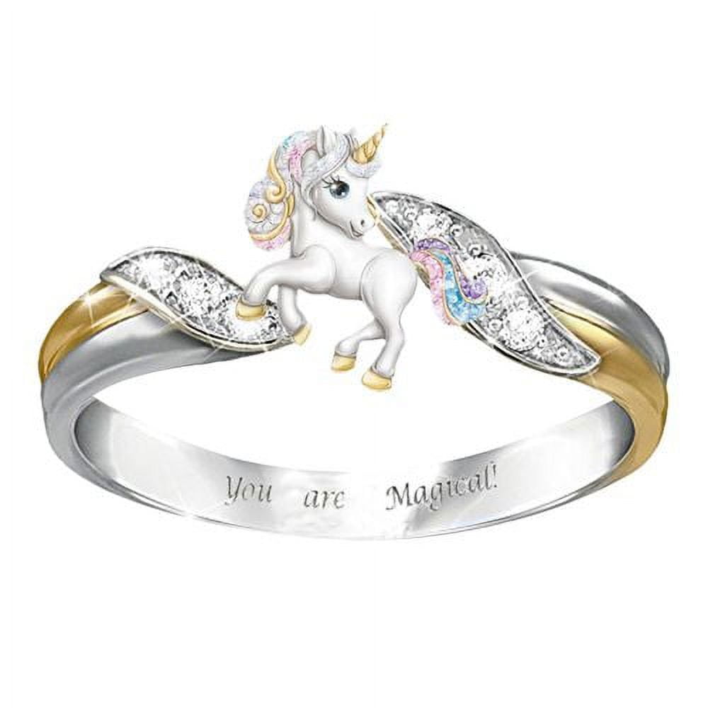 Yaoping Cartoon Pony Ring Fashion Jewelry Gift Cute Rainbow