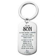 Yaoping Family Jewelry Key Chain To My Son As your Mother, I Promise Keychain  Army Cards
