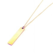 Yaoping Fashion New Black Rectangle Pendant Necklace Men Trendy Simple Stainless Steel Chain Men Necklace Jewelry Gift