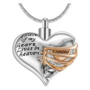 Yaoping Heart Urn Alloy Ashes Keepsake Cremation Pendant Necklace for Ashes Memorial Jewelry