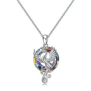 Yaoping Phoenix Pendant Necklace Alloy Jewelry Gifts for Women Girls Mom(Silver)