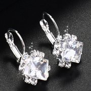 Yaoping Popular Diamond-studded Rhinestone Zircon Crystal Square Earrings Accessories