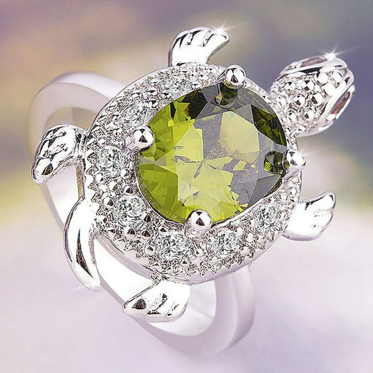 Yaoping Vintage Crystal Sea Turtle Animal Ring Animal Turtle