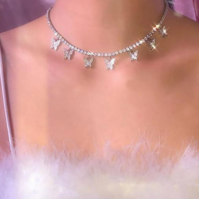 Luxury Double T Shaped Choker Necklace With Tassel And Rhinestones For  Women Crystal Collares Chockers Crystal Chain Fashion Jewelry From Ai821,  $16.91
