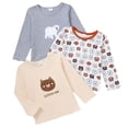 thumbnail image 1 of Yaoqi 12 Months Infant Baby Boys T-shirts 3 Packs 18 Months Cotton Basic Active Tops Tee Bear Tunic Shirts 3pcs Multicolor, 1 of 7