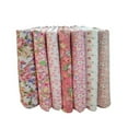 thumbnail image 1 of Yaouit 7Pcs Cotton Craft Fabric Bundle Squares Patchwork DIY Sewing Scrapbooking Quilting Floral Dot Pattern Fabric, Patchwork Quilt Cloth, Craft and Hobby Fabric, Light Pink, 10" x 10", 1 of 2