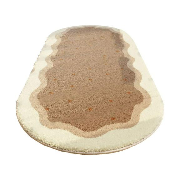 Yaouit Bedroom Rugs Soft Rugs Mat, Non-Slip Oval Doormat Floor Mat Bath Mat, Bathroom Shower Rug Bedroom Living Room Carpet for Bedroom Living Room Home Decorative,Brown