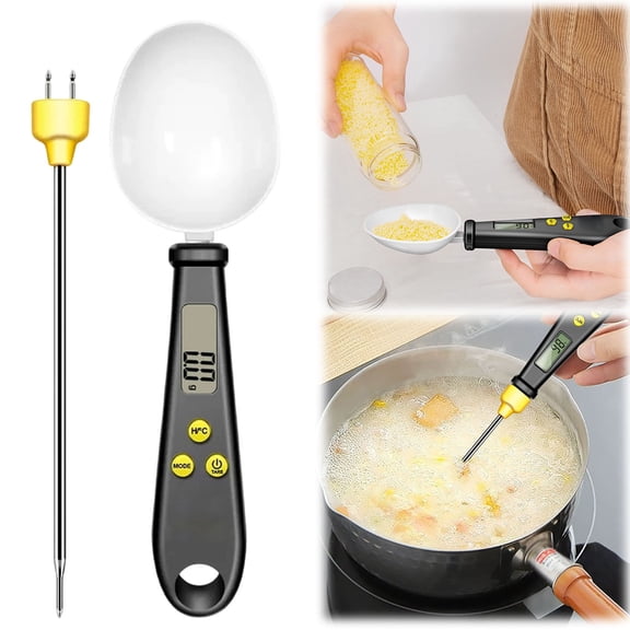 Yaouit Kitchen Digital Measuring Spoon, Electronic Scale Spoon Weighing, Food Scale Digital Multi-Function Small Digital Spoon Scale, Weight from 0.1 Grams to 500 Grams, Black
