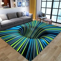 Yaouit Optical Illusion Area Rug, 3D Vortex Non-Slip Carpet, Suitable for Living Room Bedroom Decorative Rug