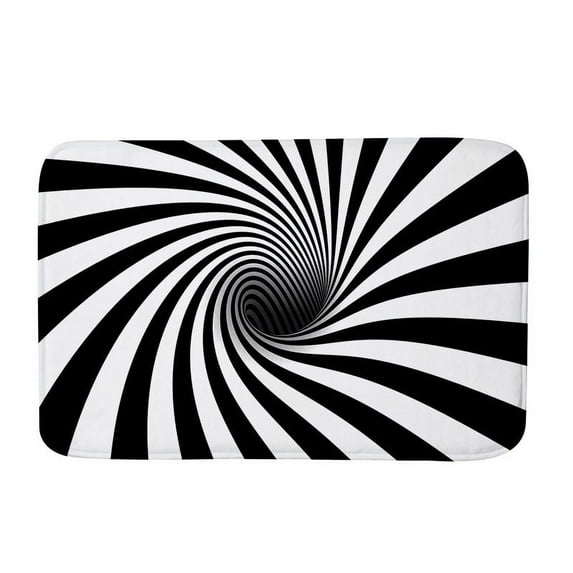 Yaouit Optical Illusion Rug, 3D Hole Rug, Dog Gets Scared of 3D Carpet, 3D Area Rug Black and White Doormat Vortex Carpet Floor Mat for Entryway Bedroom Living Room Decor