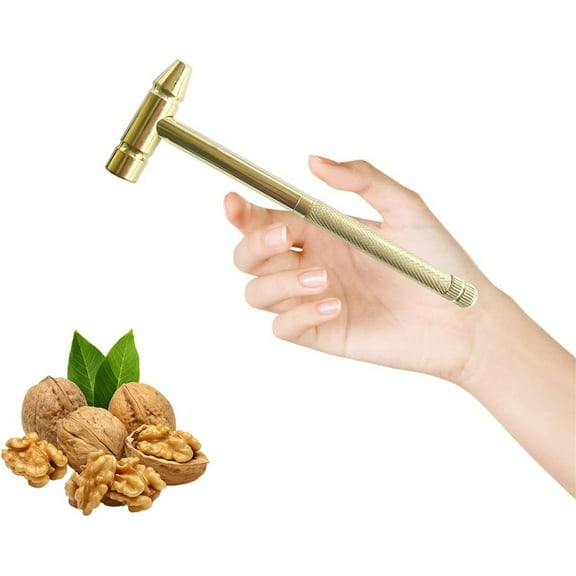 Yaouit Small Brass Hammer - 6 in 1 Mini Multifunction Hammer & Screwdriver Hand Tools, Ideal for Repair Uav, Mobile Phones, Laptops, Watches, Home Improvement