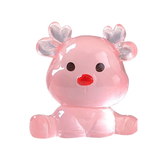 Yaoyar 12pc Luminous Christmas Reindeer Antler Glow in Dark Mini Resin Christmas Tree Miniature Christmas Figurines Small Christmas Luminous Micro Landscape Statue