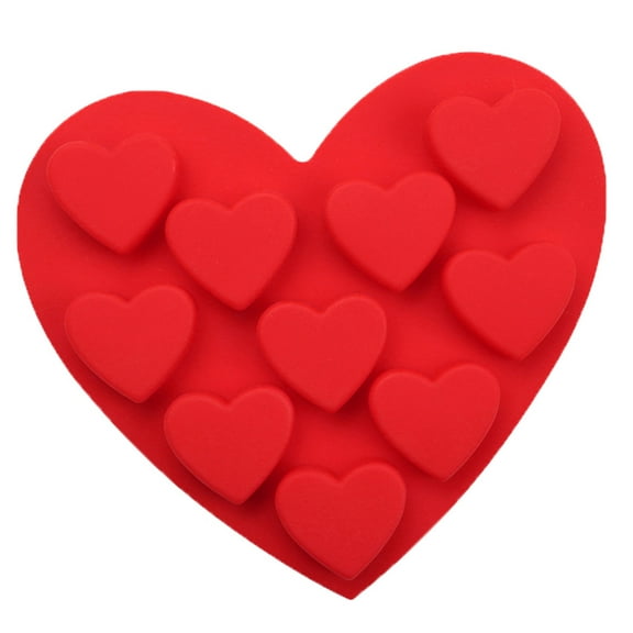 Yaoyar 1PC Heart Shaped Chocolate Molds Candy, DIY Baking Trays 10-Cavity