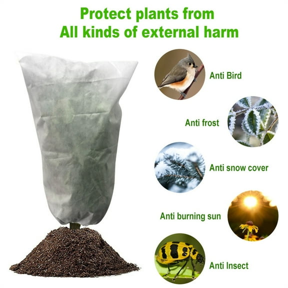 Yaoyar 2 Pack Plant Covers Freeze Protection - Shrub Cover, Winter Tree Cover with Drawstring for Season Extension & Frost Protection