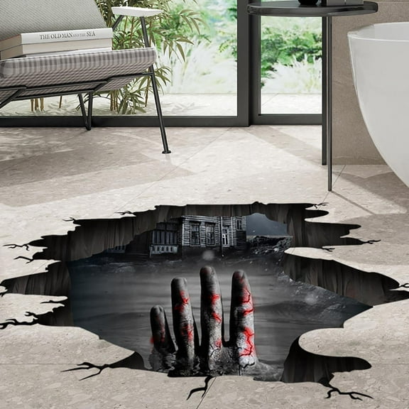 Yaoyar 3D Halloween Wall Decals, Skeleton Halloween Wall Stickers Halloween Floor Decals, Scary Wall Decals Stickers Decorations for Bedroom, Halloween Wall Window Stickers Clings for Glass Window