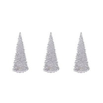 Yaoyar 3PC Crystal Christmas Tree, 16.5cm Acrylic Small Light up Christmas Tree Ornament, Color Changing Mini LED Christmas Tree Night Light for Table Top Home Office Decoration