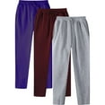 thumbnail image 1 of Yaoyar 3PC Men's Solid Color Stretch Drawstring Length Sweatpants Workout Casual Joggers with Pockets(Purple,L), 1 of 8
