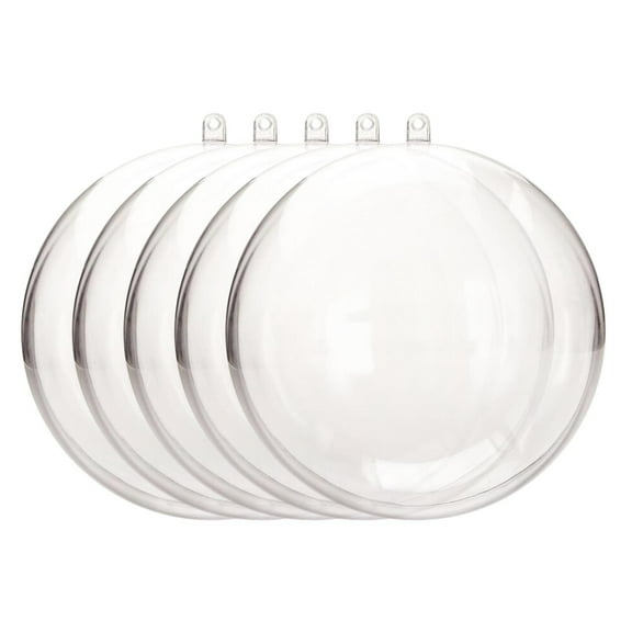 Yaoyar 5pcs DIY Clear Plastic Ball Baubles Sphere Fillable Christmas Ornament Gift Box For Wedding Party Christmas Ball Ornaments Decor Gift